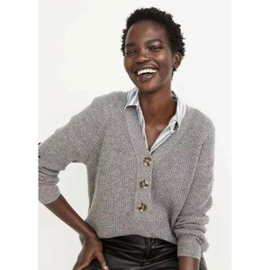 GUC Madewell Ribbed Lyle Henley Sweater - Grey M